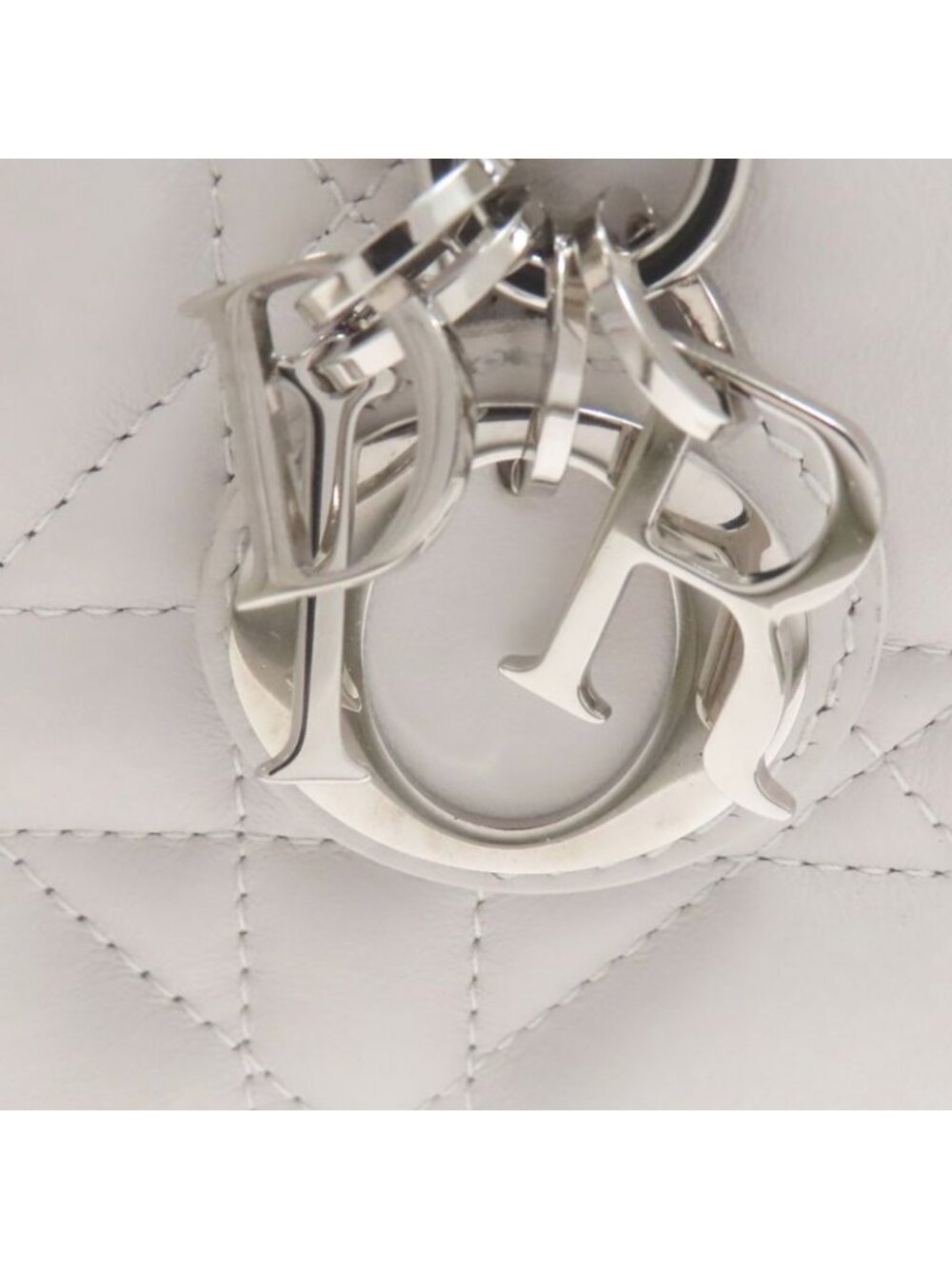 Dior Book Tote Mini Macro Cannage 2-Way Handbag White Gray - Picture 12 of 15